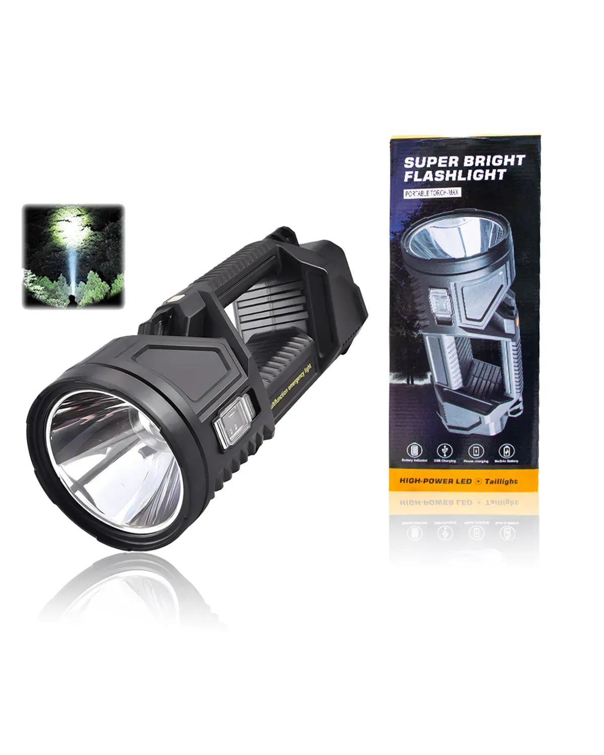New Portable XHP70 Rechargeable LED Flashlight Torch - Solar ...