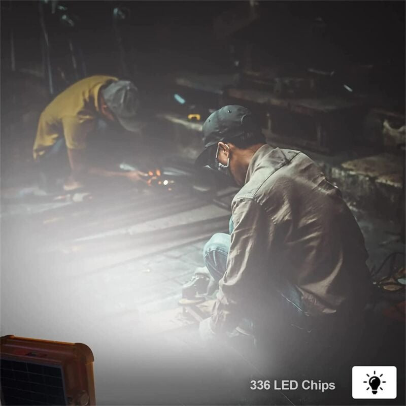 Solar Panel LED Flood Light 100W Emergency Portable Light & Power Bank For Mobile Phones Charging