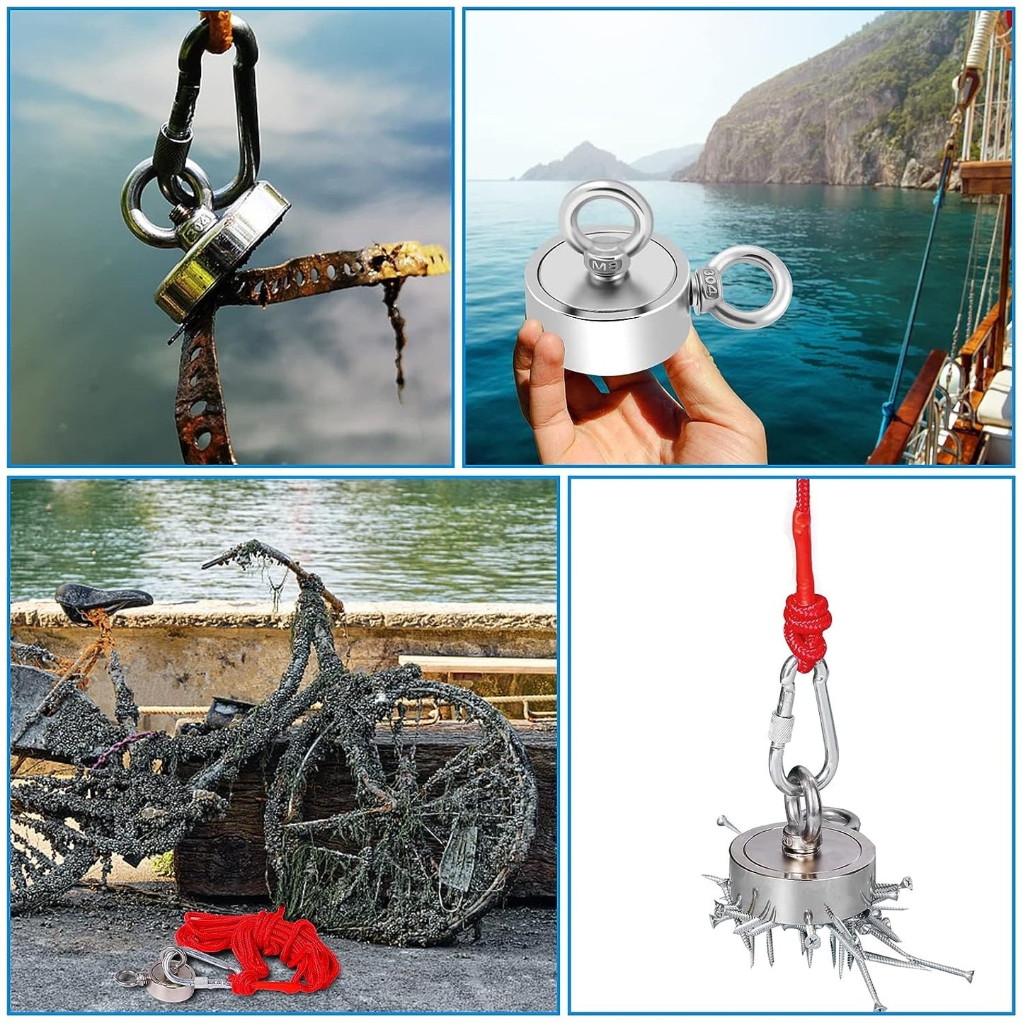 Imán de neodimio de doble cara, diámetro 75 mm, fuerza de tracción de 150 kg.