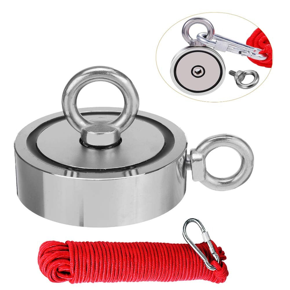 Imán de neodimio de doble cara, diámetro 75 mm, fuerza de tracción de 150 kg.