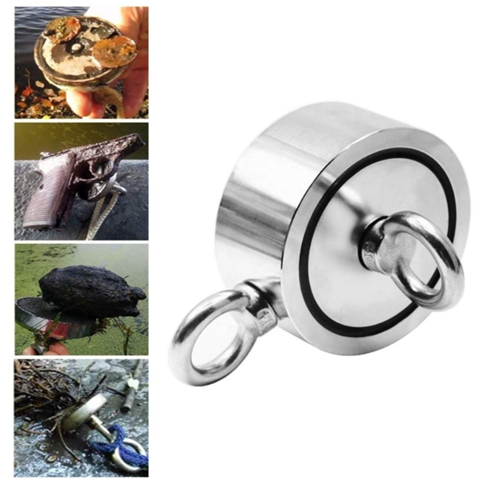 Imán de neodimio de doble cara, diámetro 75 mm, fuerza de tracción de 150 kg.